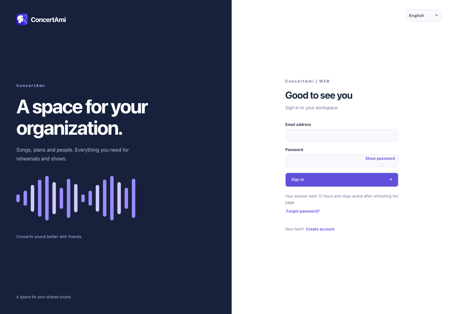 Accounts, registration and sign-in — demonstration data