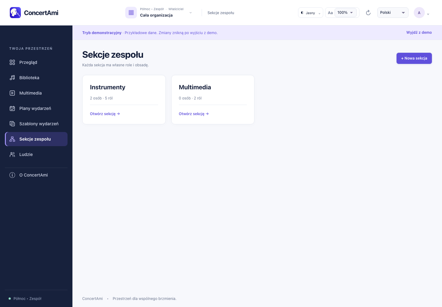 Katalog sekcji — dane demonstracyjne